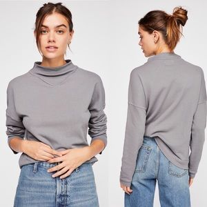 Mate The Label Sydney Mock Neck Pullover Gray M